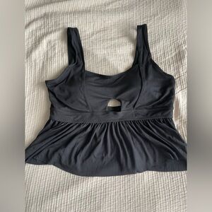 SHEIN curve black ribbed two piece bathing suit